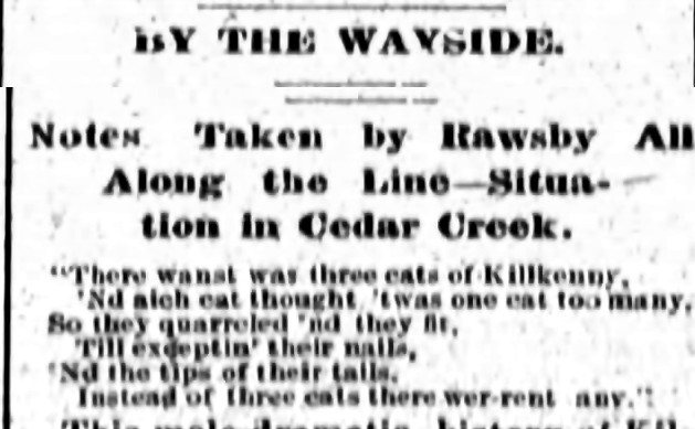 Top of the clipping: By the Wayside, The Fort Wayne Journal-Gazette, June 28, 1894