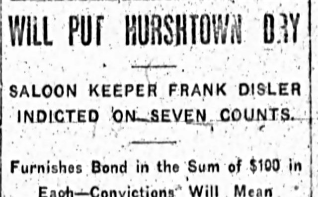 Top of the clipping: Will Put Hurshtown Dry, Fort Wayne Daily News, October 2, 1911